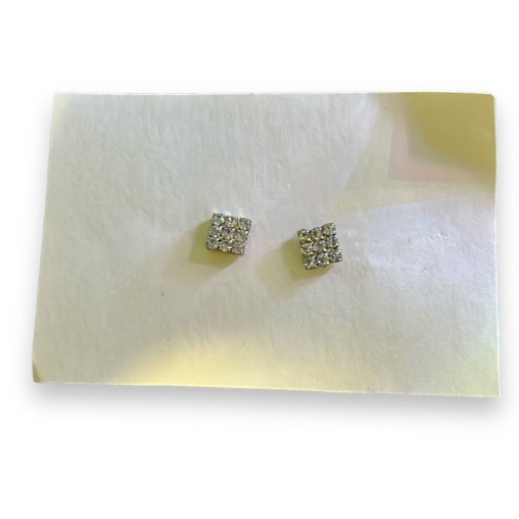 Faux Diamond Square-Shaped Earrings - Picture 1 of 3